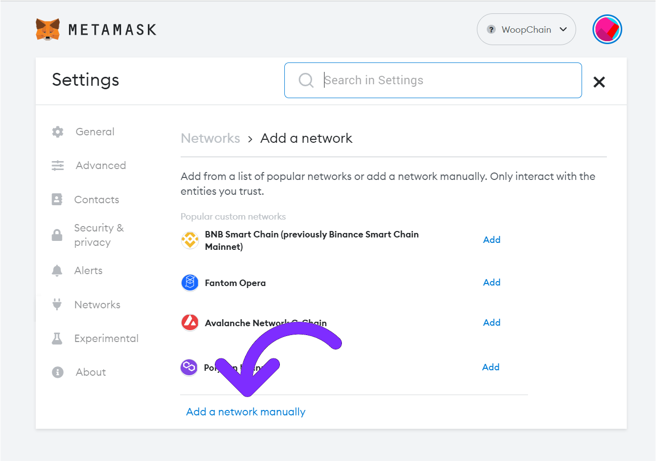 Metamask Configuration