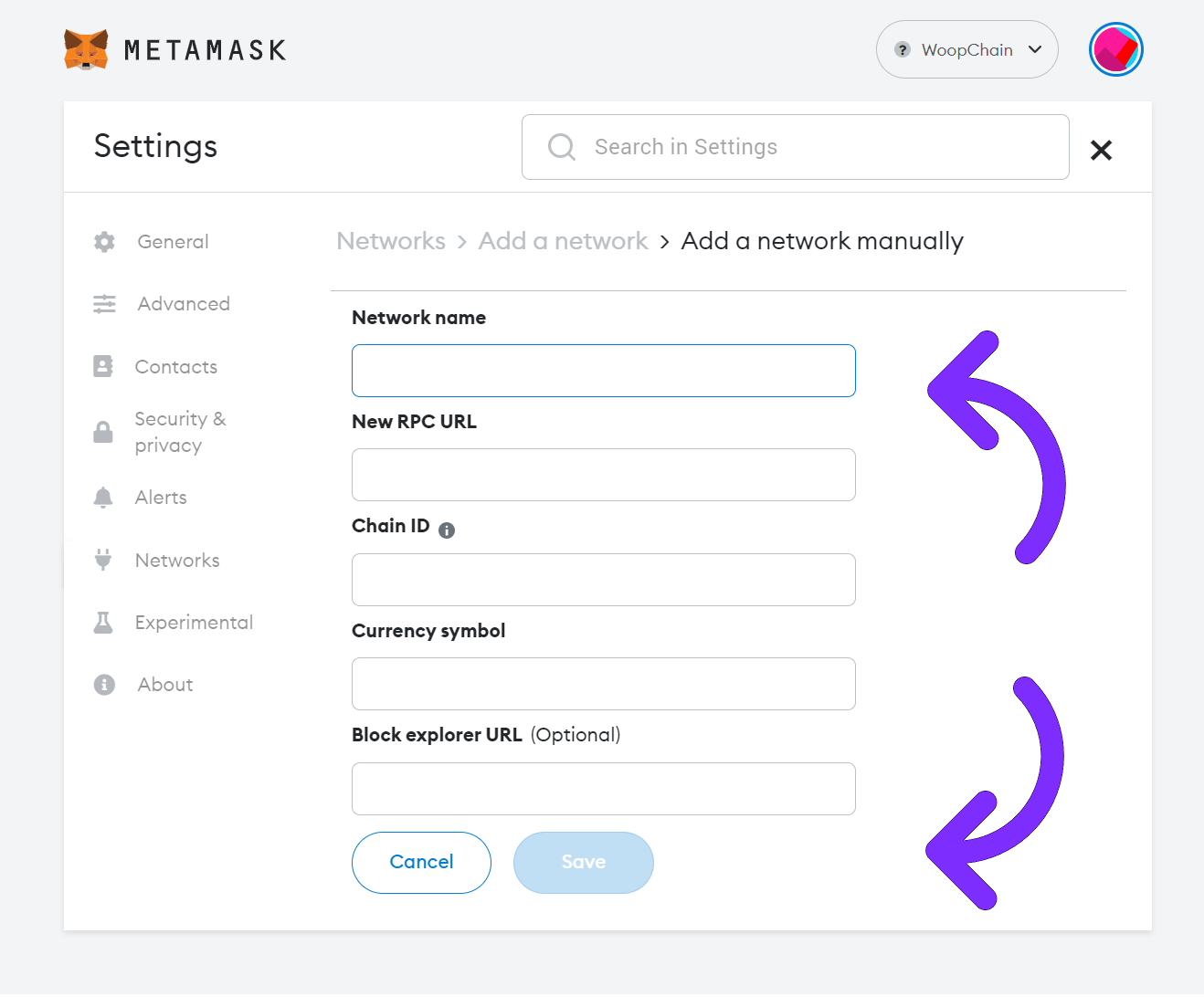 Metamask Configuration